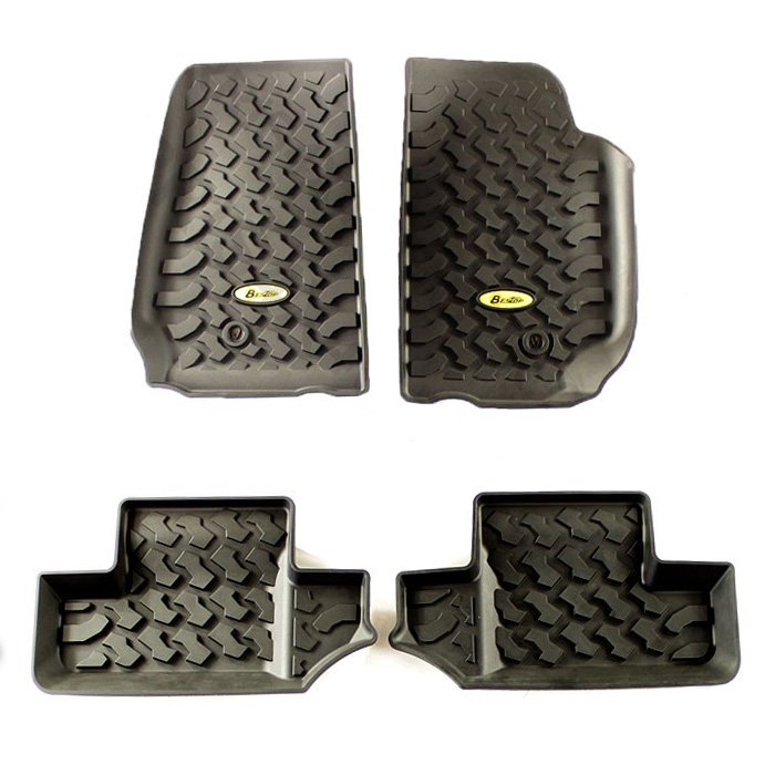 Bestop Front And Rear Floor Liner Kit, Black (4-Pieces) | 2007-2010 Jeep Wrangler JK (2-Door Model Bestop Front And Rear Floor Liner Kit, Black (4-Pieces) | 2007-2010 Jeep Wrangler JK (2-Door Model