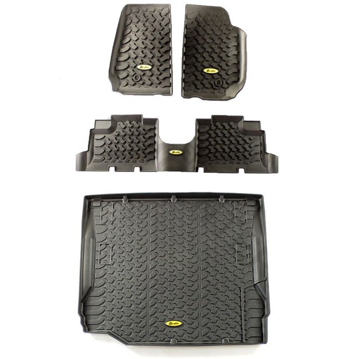 Bestop Front, Rear And Cargo Floor Liner Kit, Black | 2007-2010 Jeep Wrangler Unlimited JK (4-Door Bestop Front, Rear And Cargo Floor Liner Kit, Black | 2007-2010 Jeep Wrangler Unlimited JK (4-Door