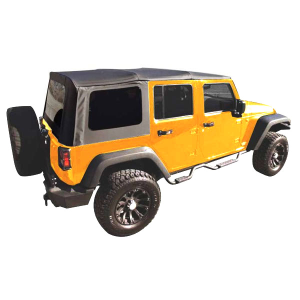 Rampage Factory Replacement Sailcloth Soft Top With Tinted Windows, Black Diamond | 2007-2009 Jeep