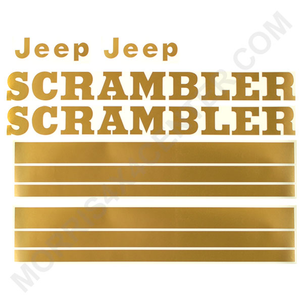 Phoenix Graphix Jeep Decal Scrambler Kit, Gold | 1970-1995 Jeep Wrangler YJ, CJ8 Scrambler, CJ7, Phoenix Graphix Jeep Decal Scrambler Kit, Gold | 1970-1995 Jeep Wrangler YJ, CJ8 Scrambler, CJ7,