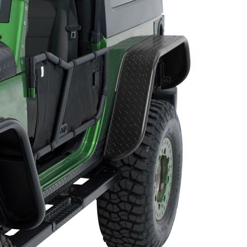 Warrior Rear Tube Flares, Black Diamond Plate, Pair | 2007-2015 Jeep Wrangler Unlimited JK, Warrior Rear Tube Flares, Black Diamond Plate, Pair | 2007-2015 Jeep Wrangler Unlimited JK,