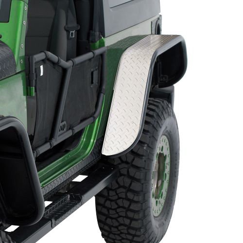 Warrior Rear Tube Flares, Polished Diamond Plate, Pair | 2007-2017 Jeep Wrangler Unlimited JK, Warrior Rear Tube Flares, Polished Diamond Plate, Pair | 2007-2017 Jeep Wrangler Unlimited JK,