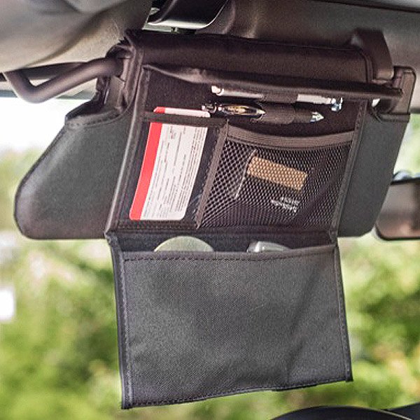 Rugged Ridge Sun Visor Organizers, Black Vinyl, Pair | 2007-2009 Jeep Wrangler JK & Wrangler Rugged Ridge Sun Visor Organizers, Black Vinyl, Pair | 2007-2009 Jeep Wrangler JK & Wrangler