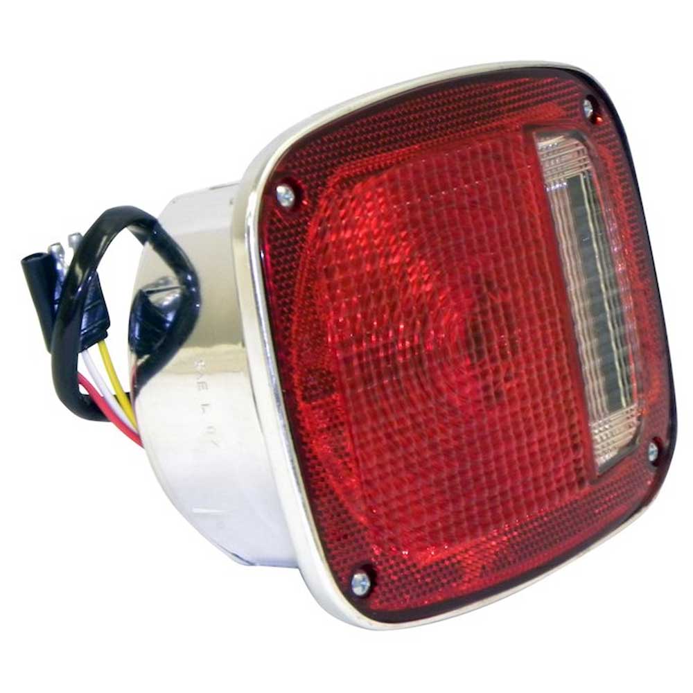 Crown Tail Light, Right Side, Chrome Body | 1976-1980 Jeep CJ7, CJ5, 5457198C Crown Tail Light, Right Side, Chrome Body | 1976-1980 Jeep CJ7, CJ5, 5457198C