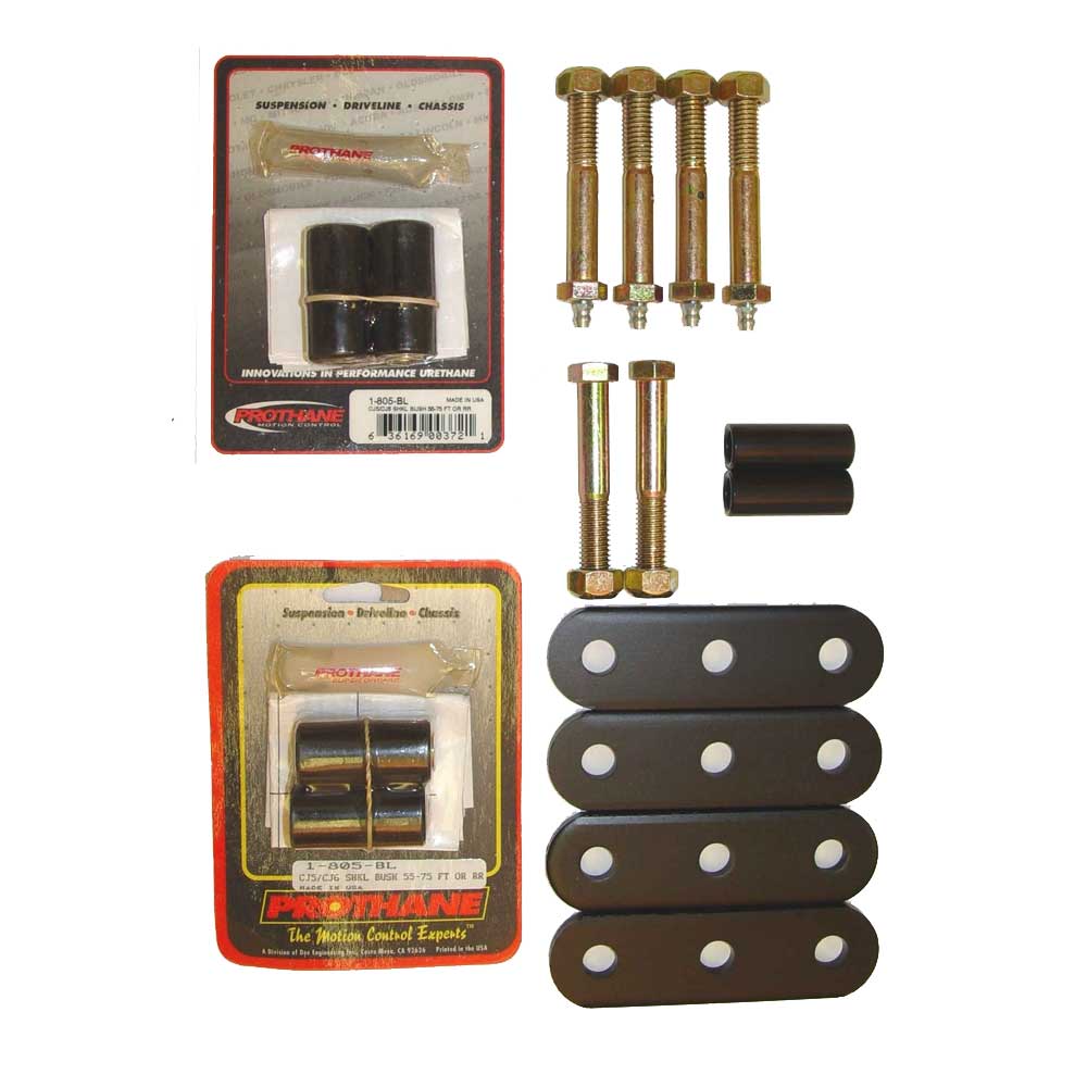 Shackles, Heavy Duty Greasable, Front Or Rear With Black Bushings (Pair), Suspension Parts Shackles, Heavy Duty Greasable, Front Or Rear With Black Bushings (Pair), Suspension Parts