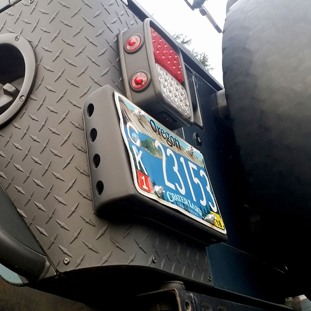 Warrior Corner License Plate Mount | 1997-2006 Jeep Wrangler TJ & Unlimited TJL, WAR1558 Warrior Corner License Plate Mount | 1997-2006 Jeep Wrangler TJ & Unlimited TJL, WAR1558
