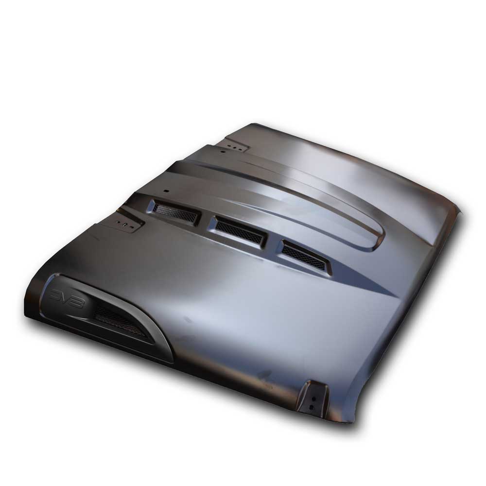 Dv8 Off-Road Heat Dispersion Hood, Metal, Black Primer | 2007-2017 Jeep Wrangler JK and Wrangler Dv8 Off-Road Heat Dispersion Hood, Metal, Black Primer | 2007-2017 Jeep Wrangler JK and Wrangler