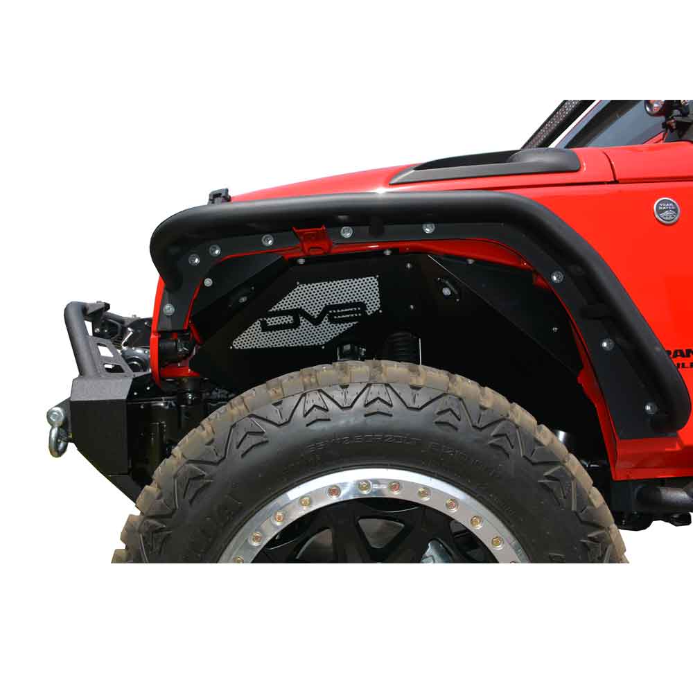 Dv8 Off-Road Aluminum Fender Liners With Rock Lights, Front, Black | 2007-2017 Jeep Wrangler JK and Dv8 Off-Road Aluminum Fender Liners With Rock Lights, Front, Black | 2007-2017 Jeep Wrangler JK and