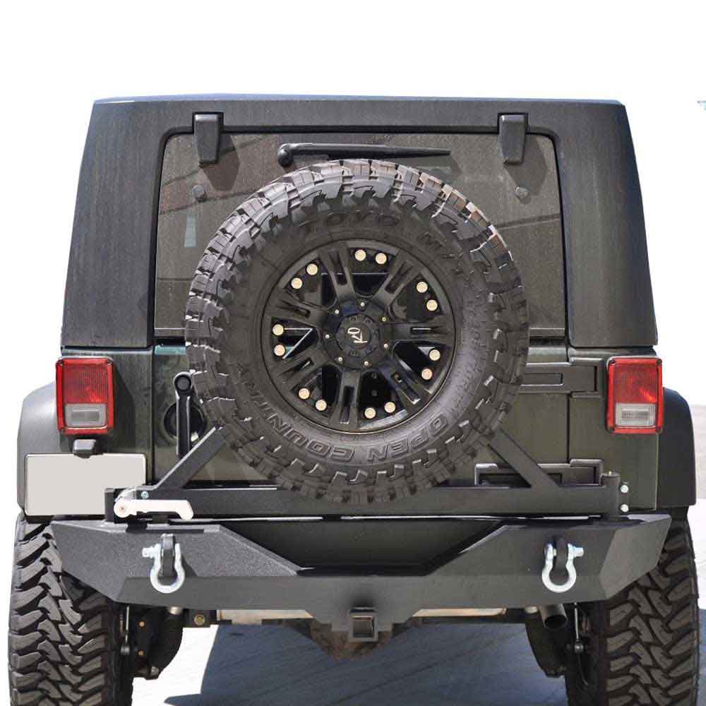 Dv8 Off-Road Full Width Rear Bumper With Tire Carrier, Aluminum Handle, Steel, Textured Black Dv8 Off-Road Full Width Rear Bumper With Tire Carrier, Aluminum Handle, Steel, Textured Black
