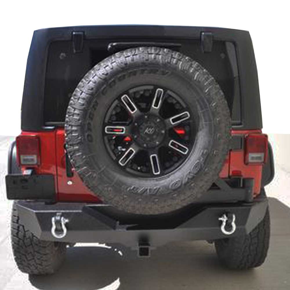 Dv8 Off-Road Full Width Rear Bumper And Single Action Tire Carrier, Steel, Textured Black Dv8 Off-Road Full Width Rear Bumper And Single Action Tire Carrier, Steel, Textured Black