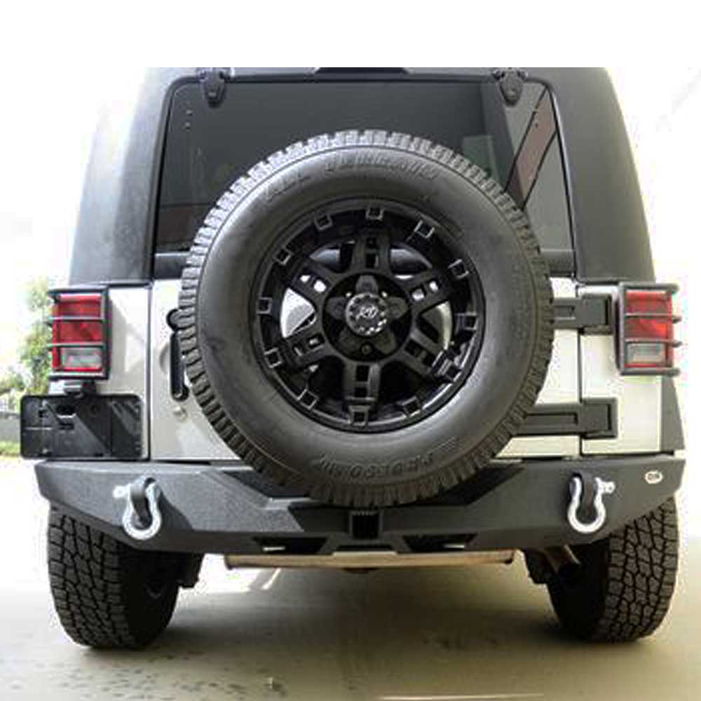 Dv8 Off-Road Mid Width Rear Bumper, Steel, Textured Black | 2007-2017 Jeep Wrangler JK and Wrangler Dv8 Off-Road Mid Width Rear Bumper, Steel, Textured Black | 2007-2017 Jeep Wrangler JK and Wrangler