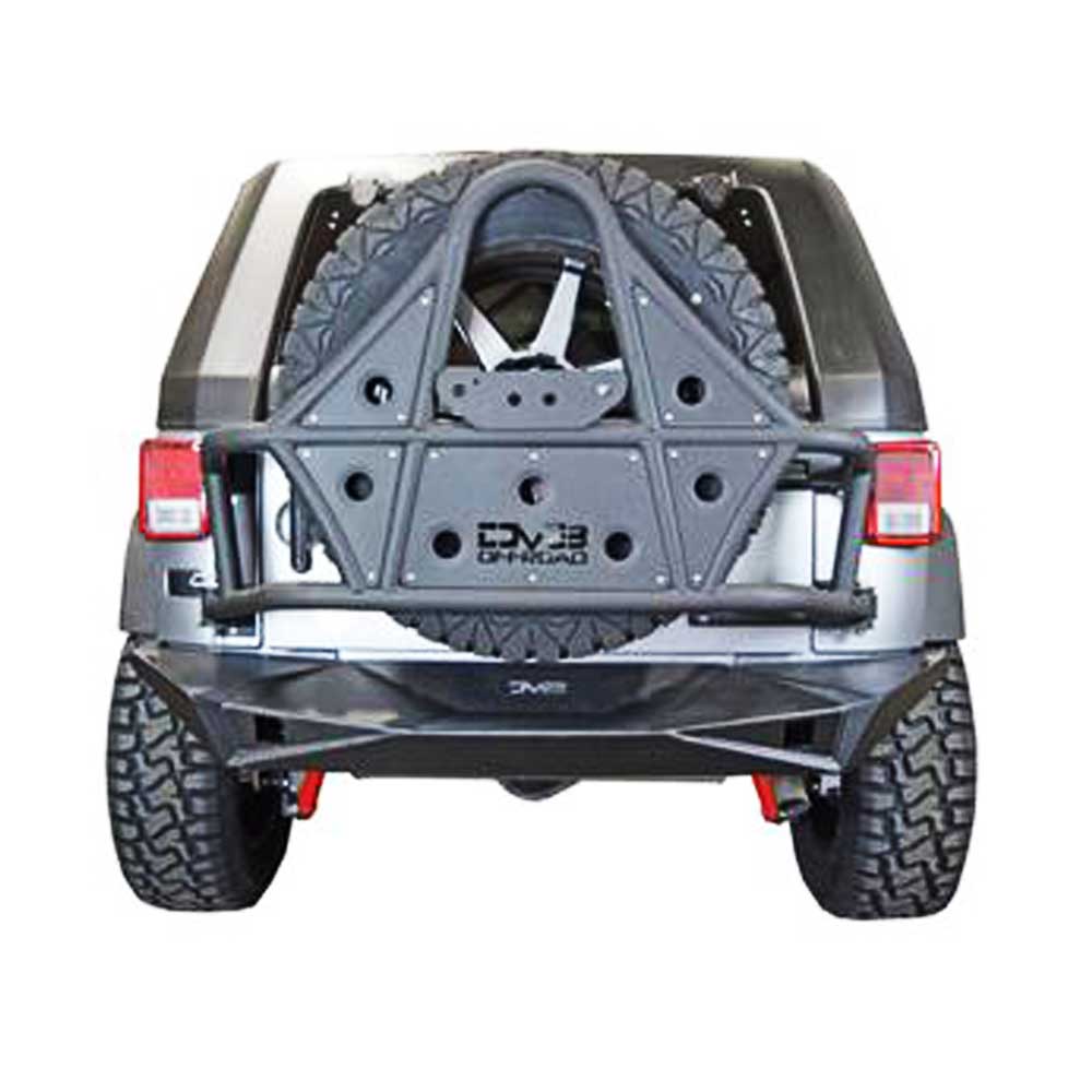 Dv8 Off-Road Full Width Rear Bumper With Lights, Steel, Textured Black | 2007-2017 Jeep Wrangler JK Dv8 Off-Road Full Width Rear Bumper With Lights, Steel, Textured Black | 2007-2017 Jeep Wrangler JK