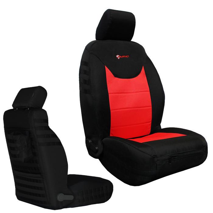 Bartact Tactical Front Seat Covers For 2013-2018 Jk, Black And Red, Pair | 2013-2018 Jeep Wrangler