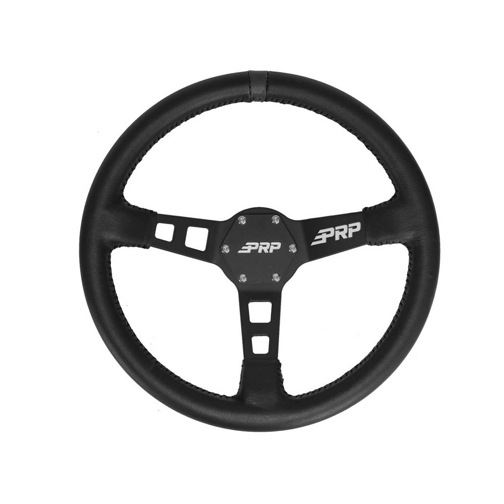 Prp Deep Dish Leather Steering Wheel, Black, PRP-G110