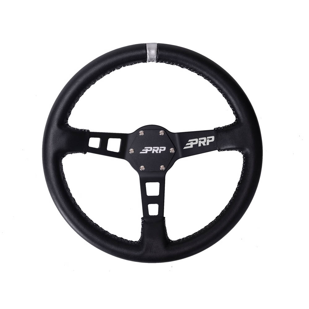 Prp Deep Dish Leather Steering Wheel, Silver, PRP-G112 Prp Deep Dish Leather Steering Wheel, Silver, PRP-G112