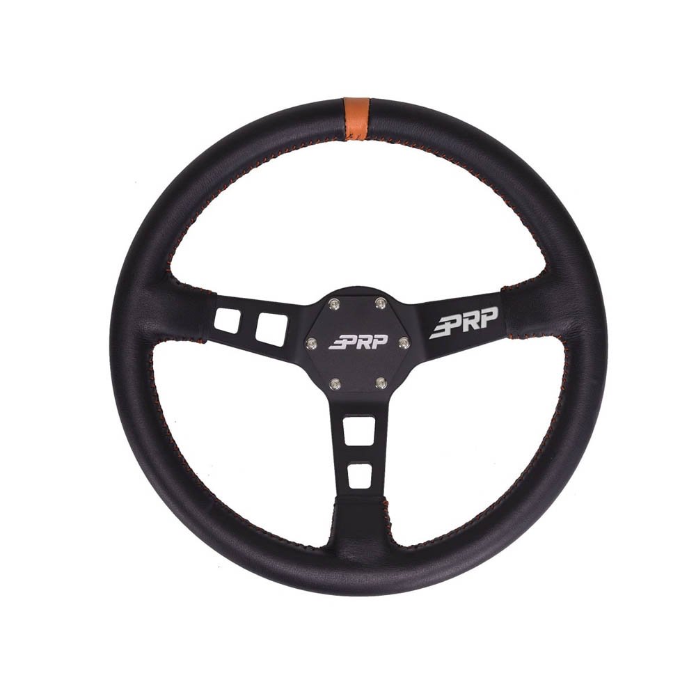 Prp Deep Dish Leather Steering Wheel, Orange, PRP-G114