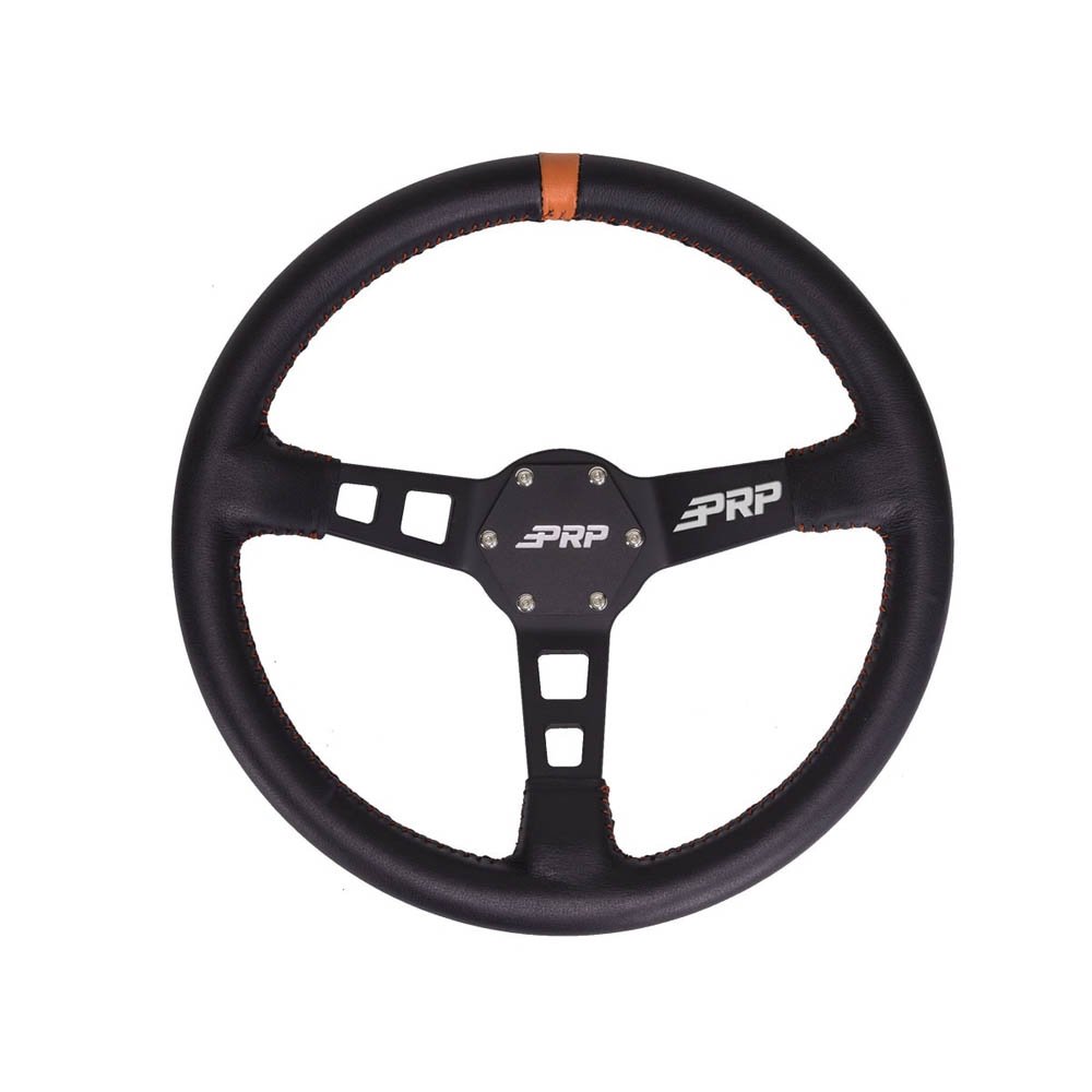 Prp Deep Dish Leather Steering Wheel, Orange, PRP-G114 Prp Deep Dish Leather Steering Wheel, Orange, PRP-G114