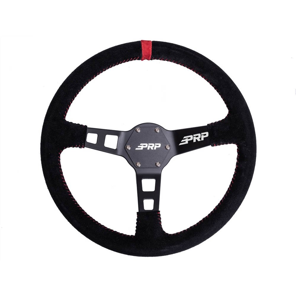Prp Deep Dish Suede Steering Wheel, Red, PRP-G123 Prp Deep Dish Suede Steering Wheel, Red, PRP-G123
