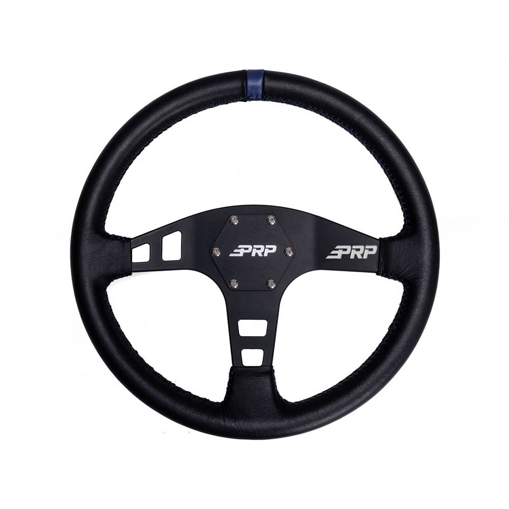 Prp Flat Leather Steering Wheel, Blue, PRP-G211