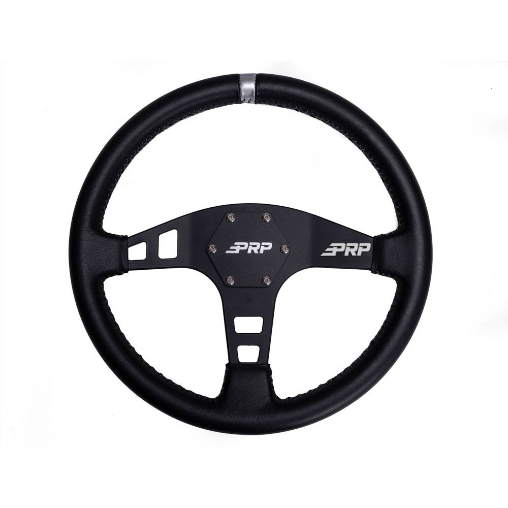 Prp Flat Leather Steering Wheel, Silver, PRP-G212 Prp Flat Leather Steering Wheel, Silver, PRP-G212