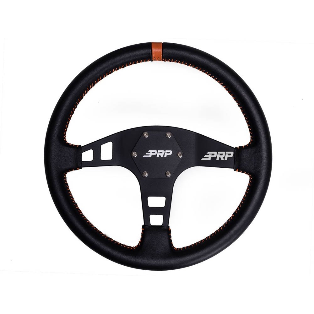 Prp Flat Leather Steering Wheel, Orange, PRP-G214 Prp Flat Leather Steering Wheel, Orange, PRP-G214