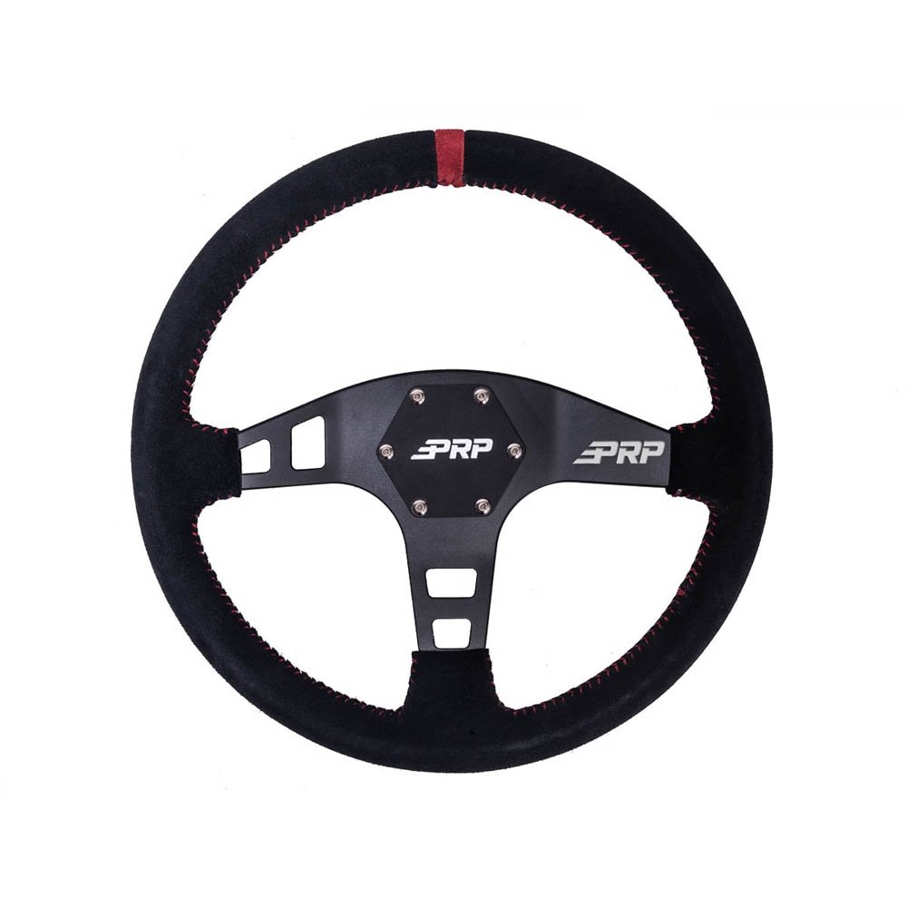 Prp Flat Suede Steering Wheel, Red, PRP-G223 Prp Flat Suede Steering Wheel, Red, PRP-G223