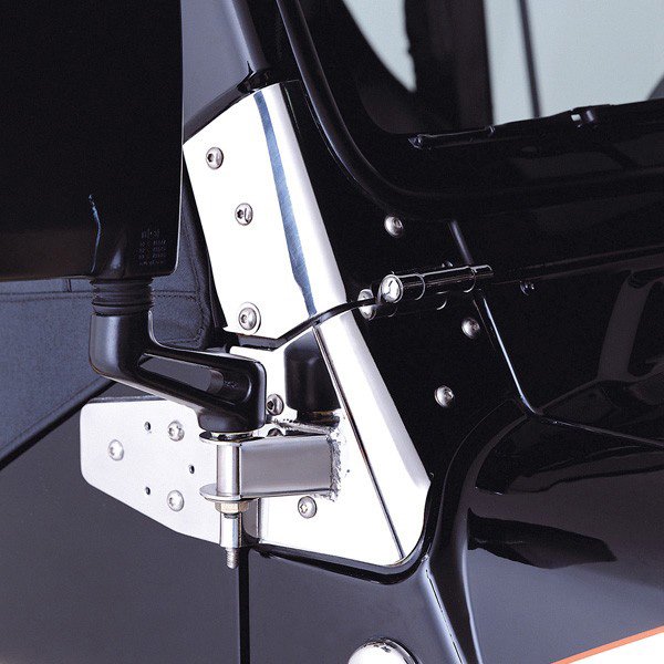 Rugged Ridge Mirror Relocation Brackets, Stainless Steel, Pair | 1997-2002 Jeep Wrangler TJ & Rugged Ridge Mirror Relocation Brackets, Stainless Steel, Pair | 1997-2002 Jeep Wrangler TJ &