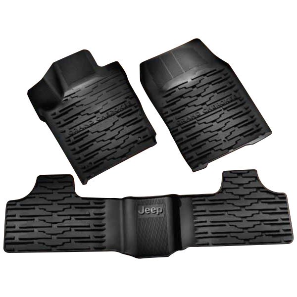 Mopar Slush Floor Mat Kit, Black, 3 Piece | 2011-2012 Jeep Grand Cherokee WK, 82212172AC