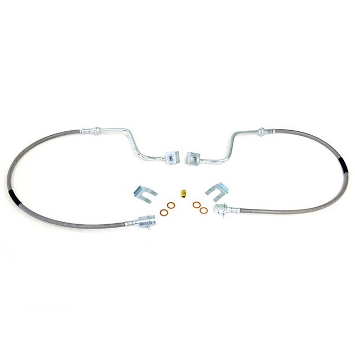 Rough Country Front Extended Braided Brake Lines, Stainless Steel, Pair | 1999-2004 Ford F250 Super Rough Country Front Extended Braided Brake Lines, Stainless Steel, Pair | 1999-2004 Ford F250 Super