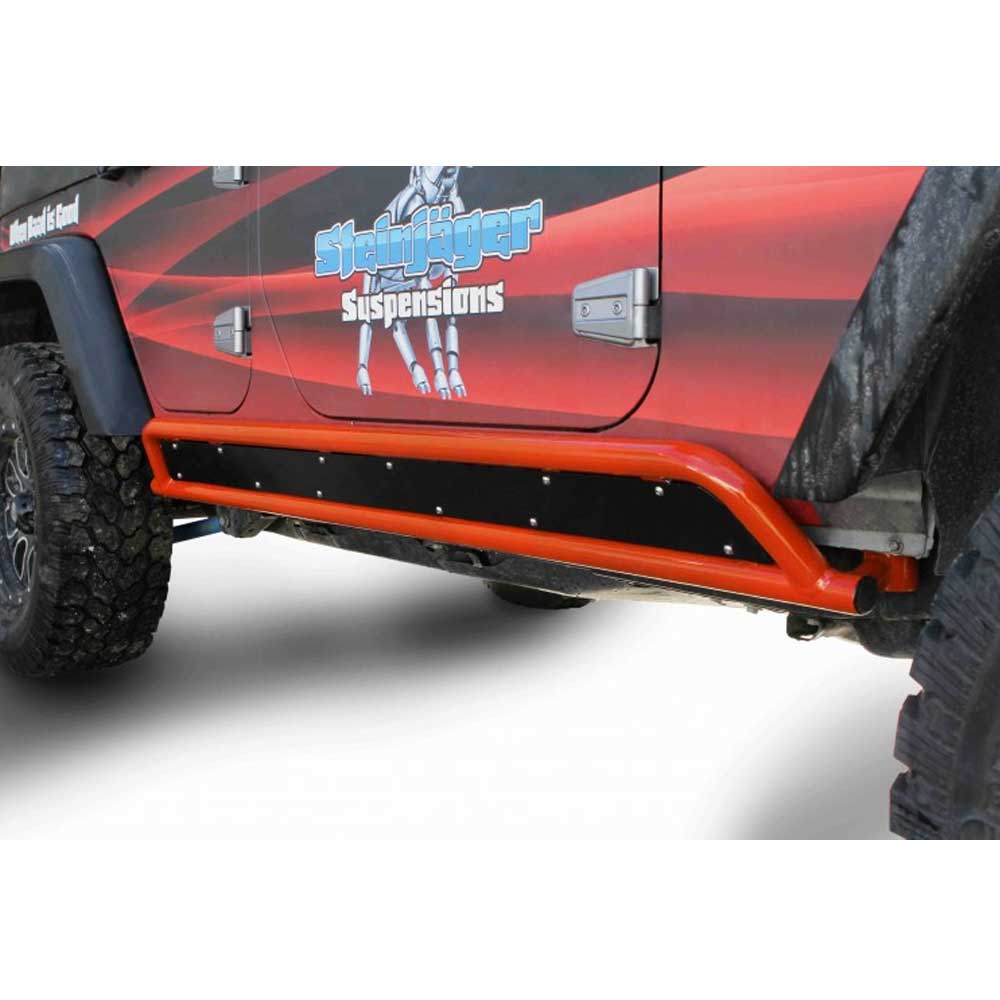 Steinjager Phantom Rock Slider Kit, Fluorescent Orange | 2007-2017 Jeep Wrangler Unlimited JK,