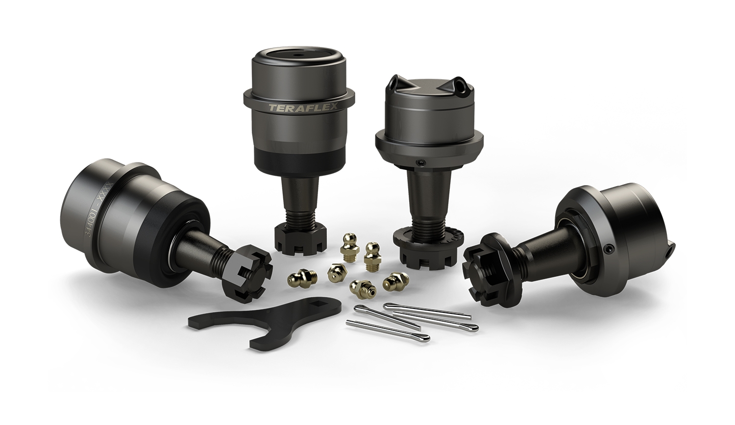Teraflex Hd Upper & Lower Ball Joints For Dana 30/44, Without Knurl (4-Piece Set), Suspension Parts Teraflex Hd Upper & Lower Ball Joints For Dana 30/44, Without Knurl (4-Piece Set), Suspension Parts