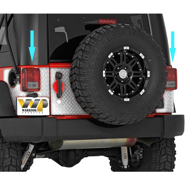 Warrior Rear Corners With Precut Holes, Diamond Plate Aluminum, Pair | 2007-2017 Jeep Wrangler JK Warrior Rear Corners With Precut Holes, Diamond Plate Aluminum, Pair | 2007-2017 Jeep Wrangler JK