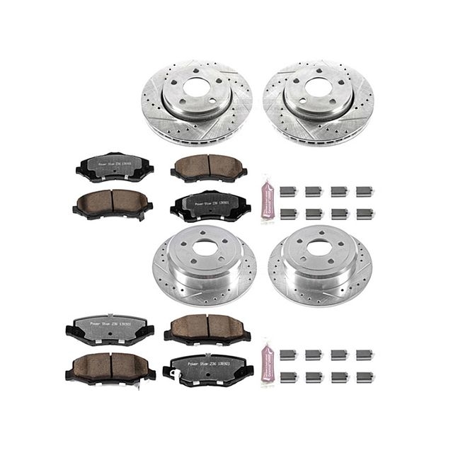 Power Stop Front And Rear Z36 Truck & Tow Brake Pad And Rotor Kit For 07-18 Jeep Wrangler Jk And Jk