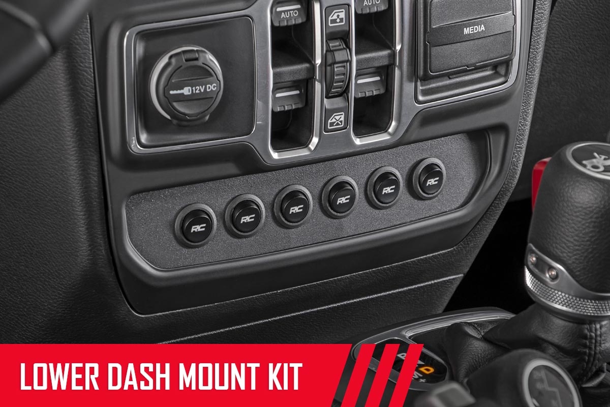 Rough Country Mlc-6 Multiple Light Controller Lower Dash Mount Kit | 2018-2020 Jeep Wrangler JL &