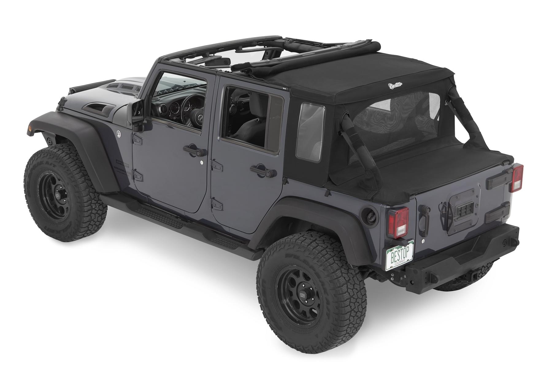 Bestop Halftop Soft Top for 2007-2018 Jeep Wrangler JK Unlimited - Black  Twill | Best Prices & Reviews at Morris 4x4
