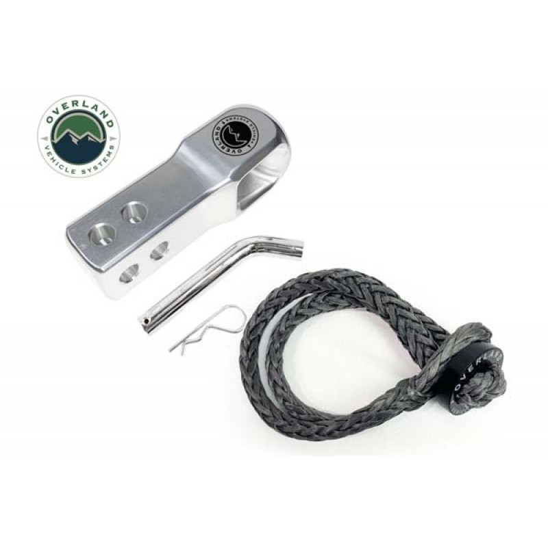 Overland Vehicle Systems Combo Pack: 5/8" Soft Shackle with Collar and Aluminum Receiver Mount