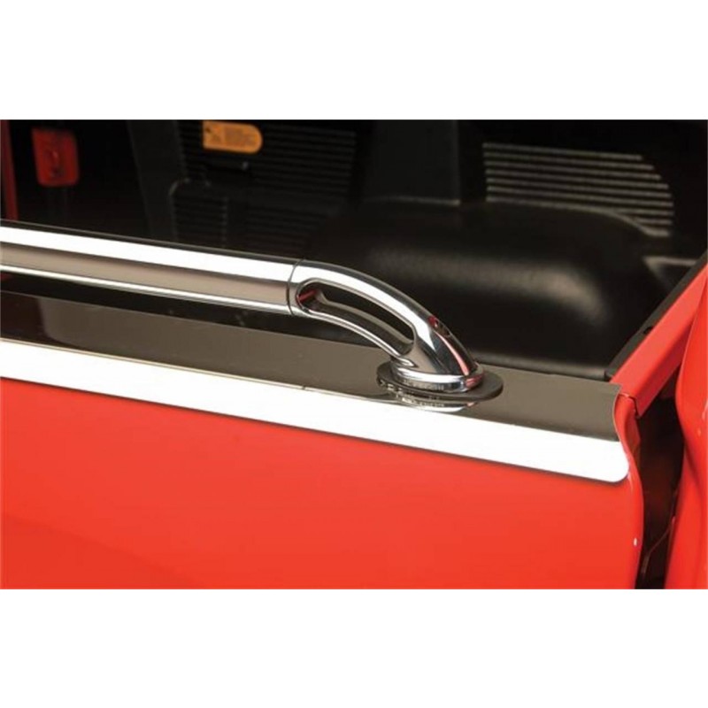 Putco Boss Lockers Side Bed Rail; Stainless Steel; 2.5 in. Dia.; Curved To Match Truck Bed;