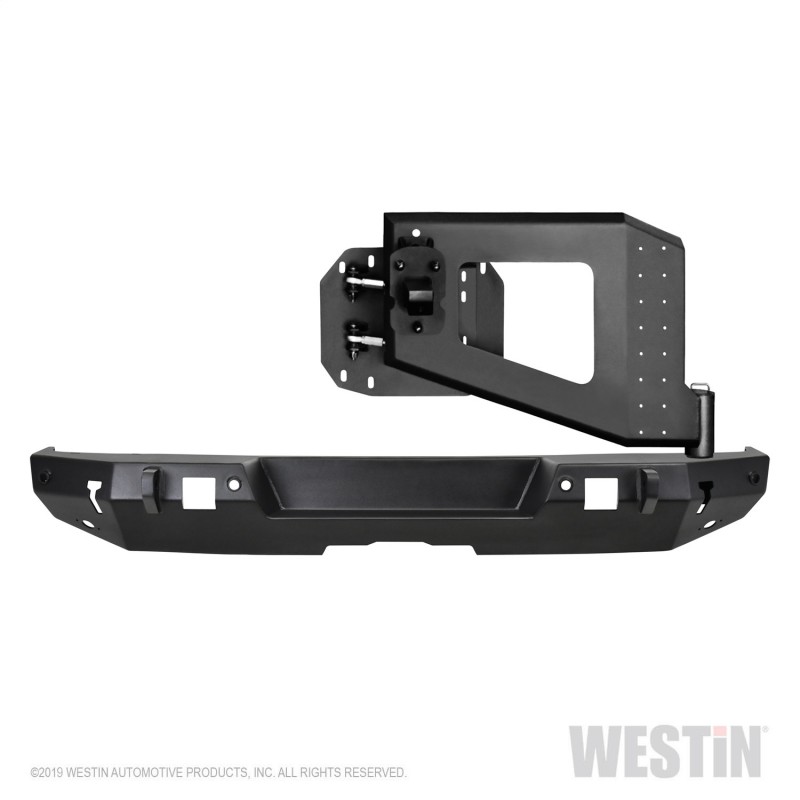 Westin WJ2 Rear Bumper & Tire Carrier - Wrangler JL w/Parking Sensors - Steel - Textured Black