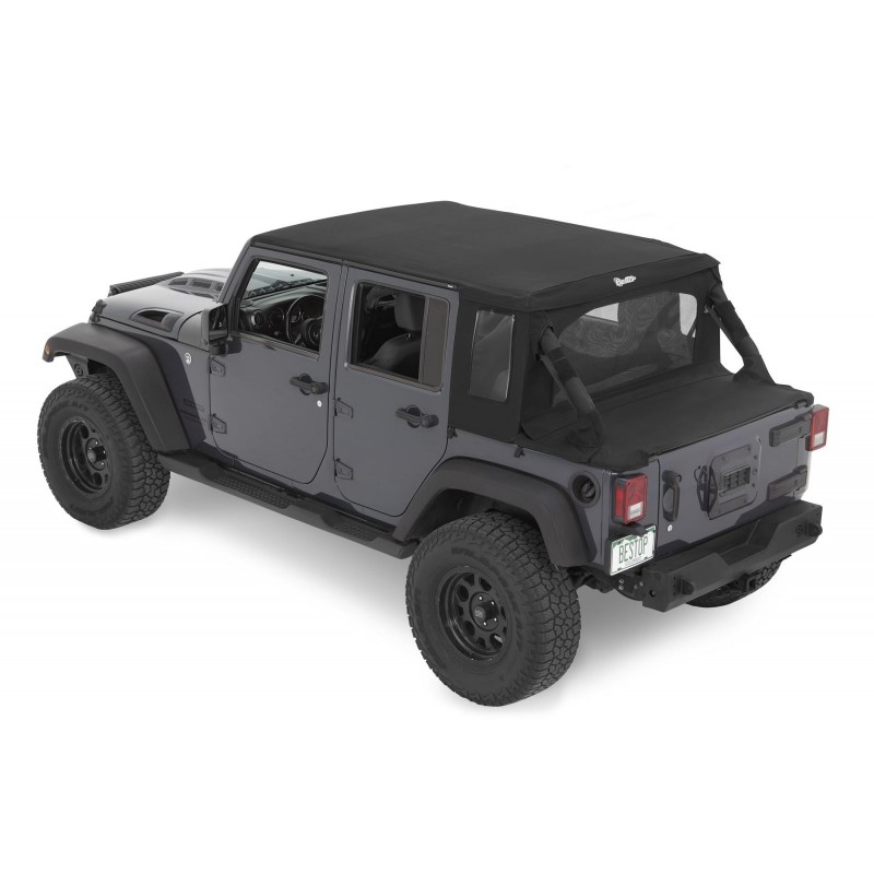Bestop Halftop Soft Top for 2007-2018 Jeep Wrangler JK Unlimited - Black  Diamond
