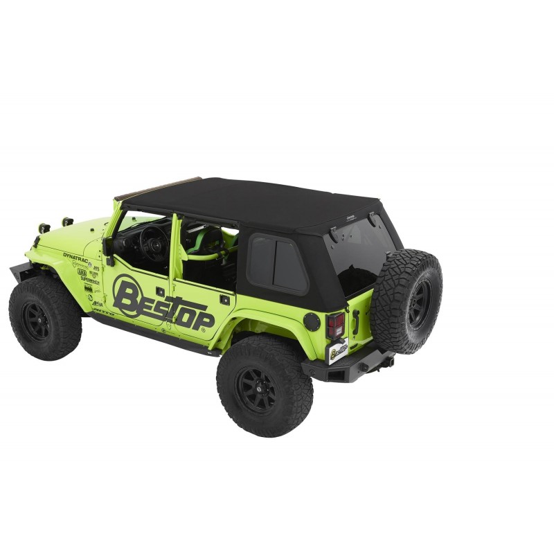 Bestop JEEP Branded Trektop Pro Hybrid Slantback Soft Top for Jeep Wrangler  JK 4-Door (Black Twill) | Best Prices & Reviews at Morris 4x4