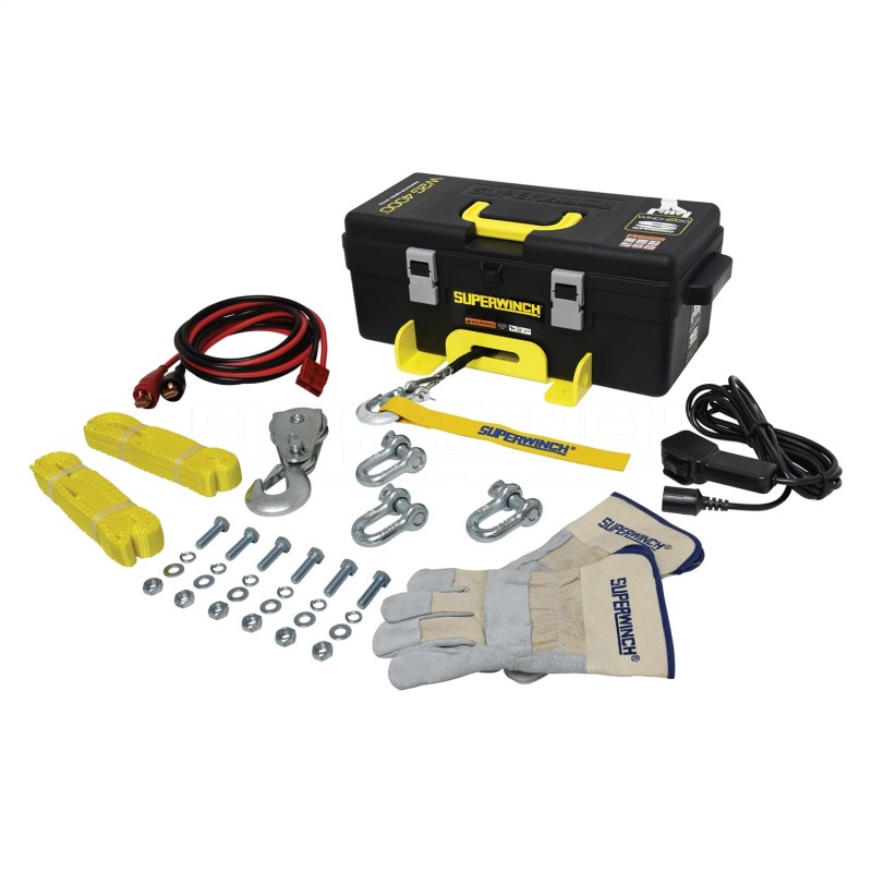Superwinch Winch2Go Winch; 4000 lbs; 12 Vdc; 3/16 In X 50 ft Synthetic Rope; Sealed Handheld Rocker Swith; 1.4 hp; 166:0