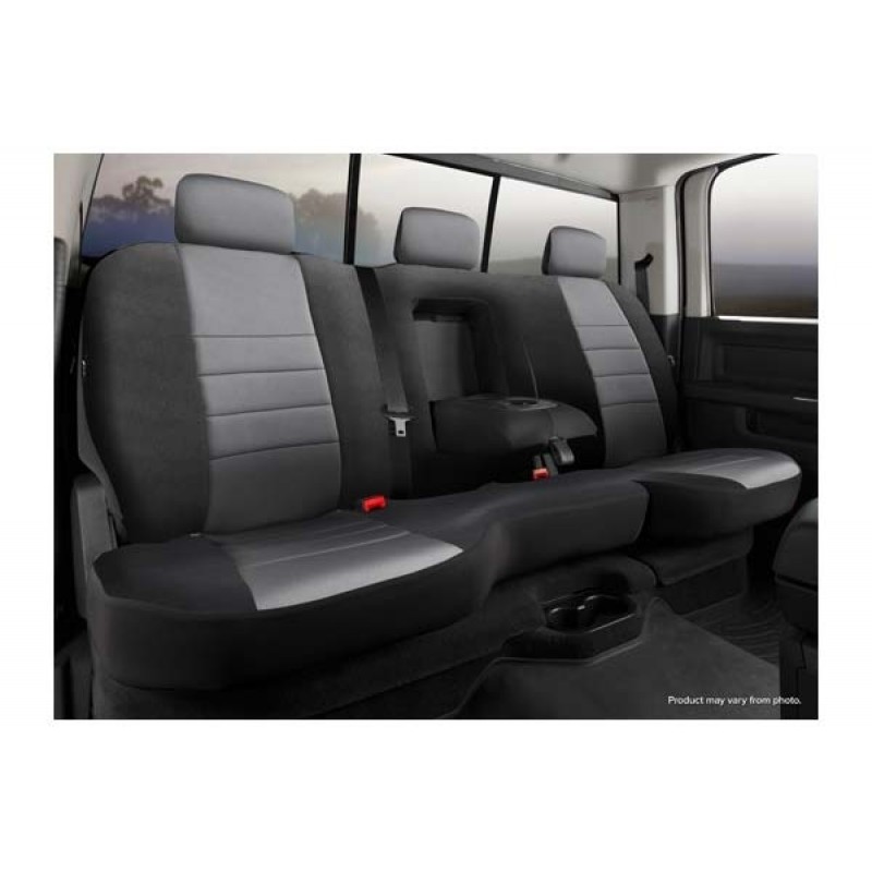 FIA NP90 Series - Neoprne Custom Fit Rear Seat Cover- Black/Gray Center Panel, with Super Grip fastening system for easy