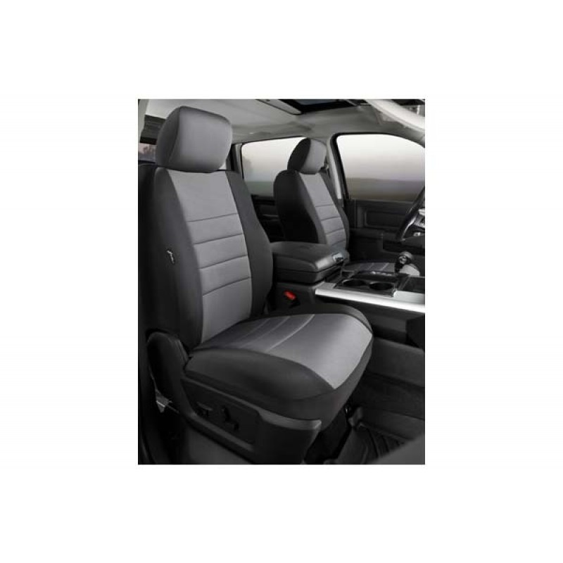 FIA NP90 Series - Neoprne Custom Fit Front Seat Cover- Black/Gray Center Panel, with Super Grip fastening system for eas