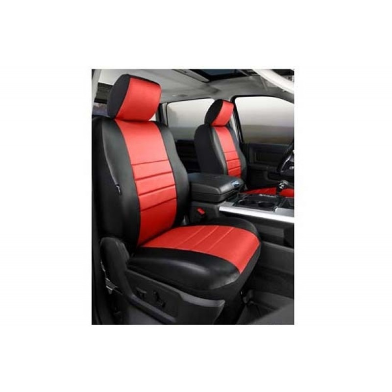 FIA SL60 Series - Leatherlite Simulated Leather Custom Fit Front Seat Cover- Red, with Super Grip fastening system for e