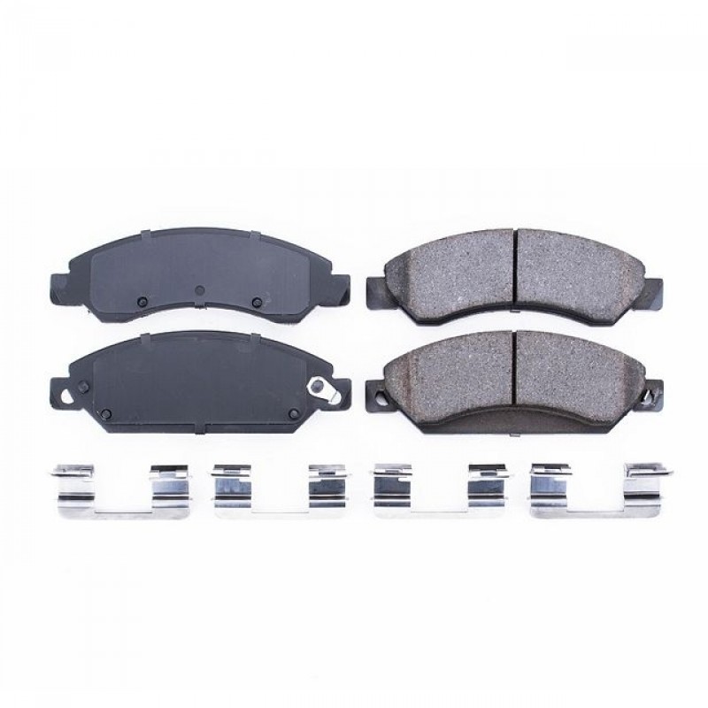 Power Stop Front Z17 Evolution Ceramic Brake Pads with Hardware for 05-07 Chevrolet Silverado, GMC Sierra 1500 with Rear Drum Brakes