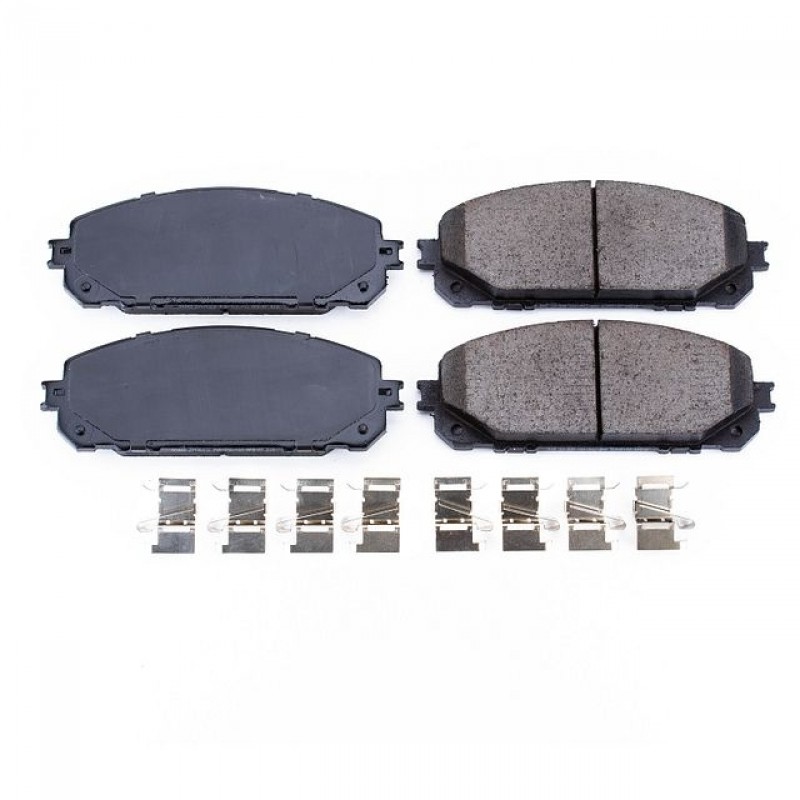 Power Stop Front Z17 Evolution Ceramic Brake Pads with Hardware for 14+ Jeep Cherokee KL with Double Piston Calipers