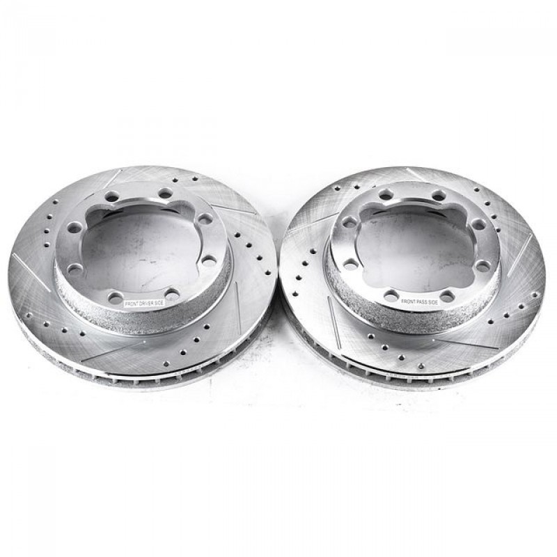 Power Stop Front Pair of Drilled and Slotted Brake Rotors for 94-97 Dodge Ram 2500/3500