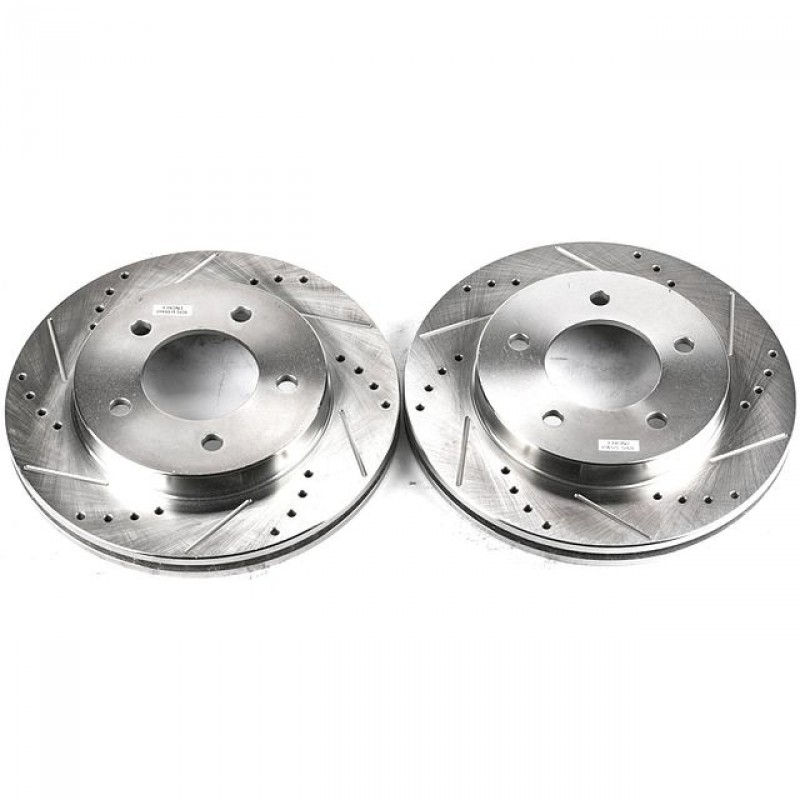 Power Stop Front Pair of Drilled and Slotted Brake Rotors for 97-03 Ford F150, 2004 F150 Heritage