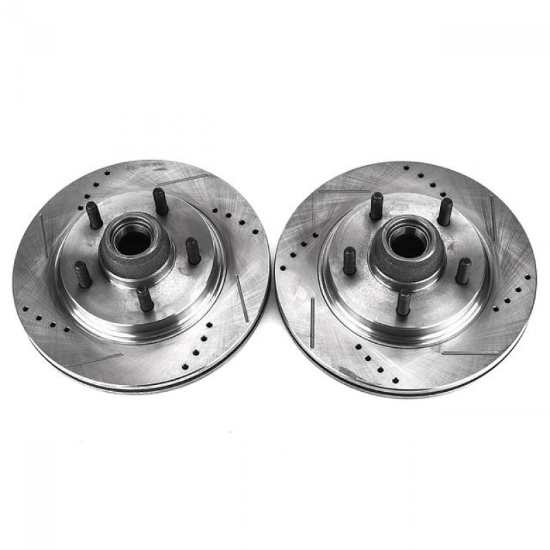 Power Stop Front Pair of Drilled and Slotted Brake Rotors for 00-03 Ford F150, 2004 F150 Heritage 2WD 5-Lug
