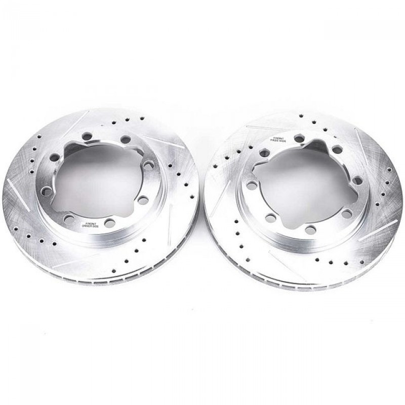 Power Stop Front Pair of Drilled and Slotted Brake Rotors for 94-99 Dodge Ram 2500/3500